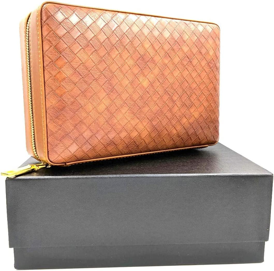 Products Travel 4 Cigar Humidor, Spanish Cedar Wood Cigar Case, Portable Cigar Box with Humidifier, Cigar Cutter, Gift Box Comes with Pouch