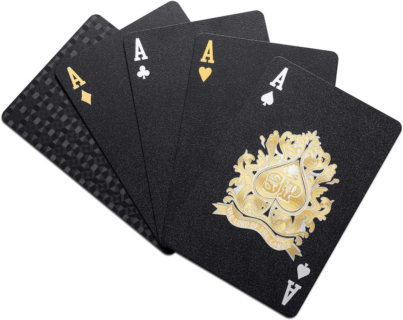 Diamond Waterproof Black Playing Cards, Poker Cards, Deck of Cards (Black)