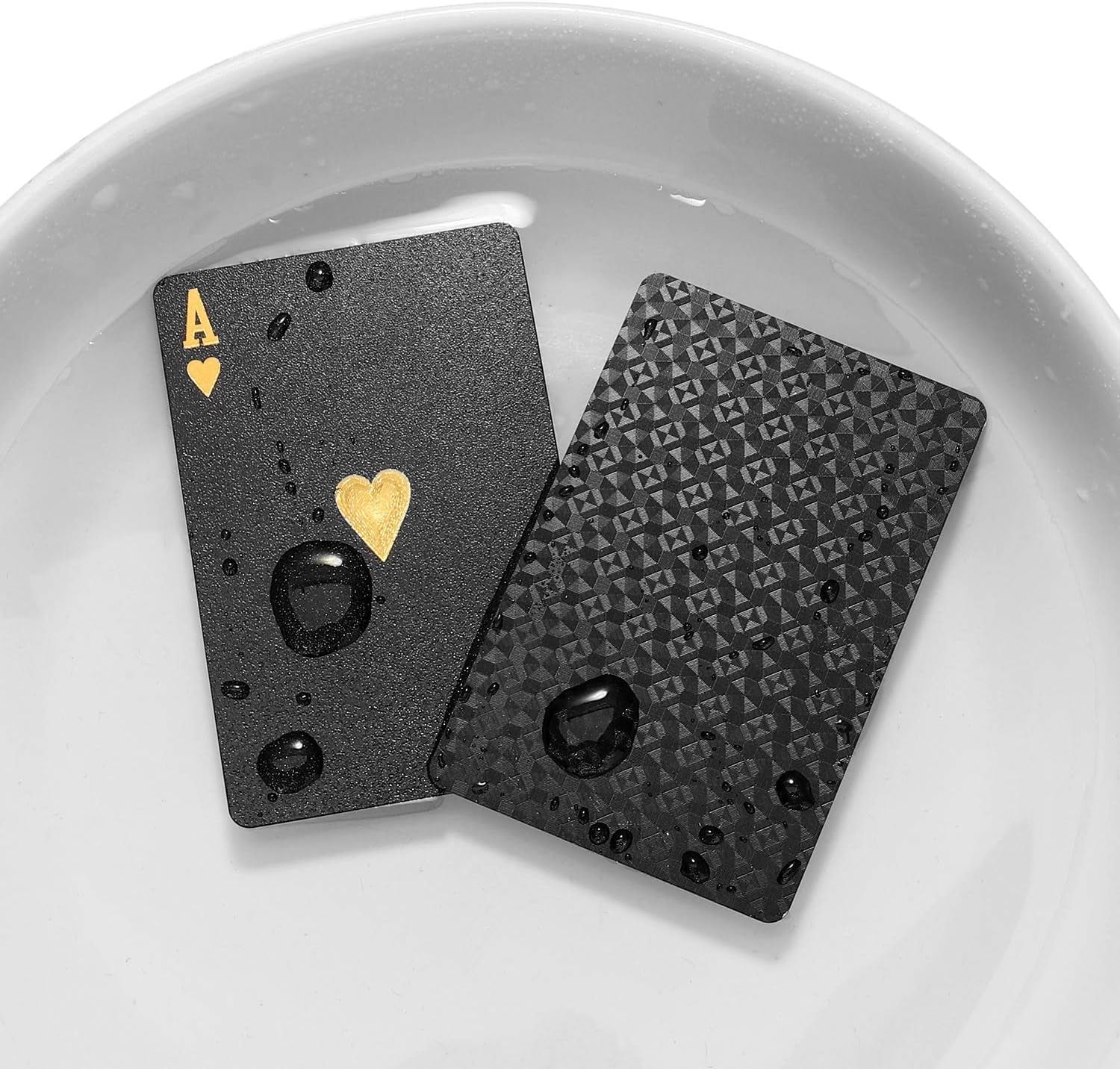 Diamond Waterproof Black Playing Cards, Poker Cards, Deck of Cards (Black)