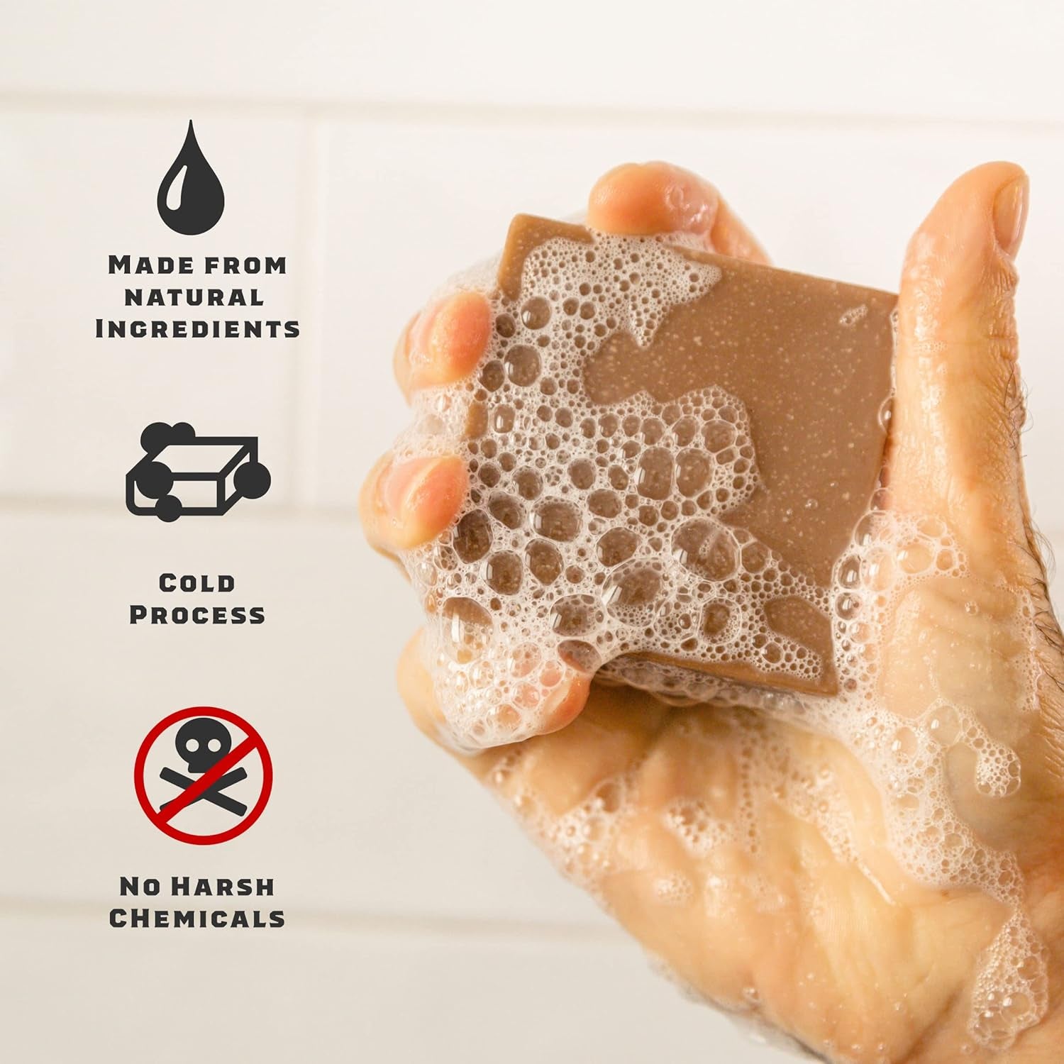 Natural Bar Soap for Men - Cold Process Soap with No Harsh Chemicals - Pine Tar (5 Oz, 5-Pack)