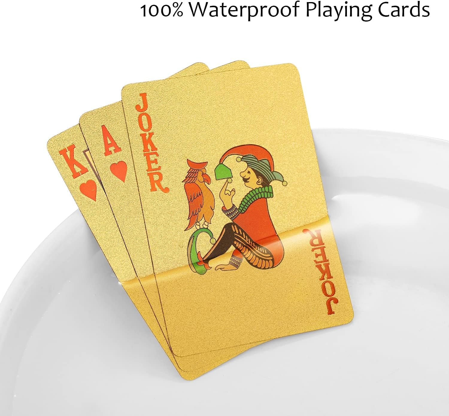 Gold Waterproof Playing Cards - Poker Deck for Parties and Games