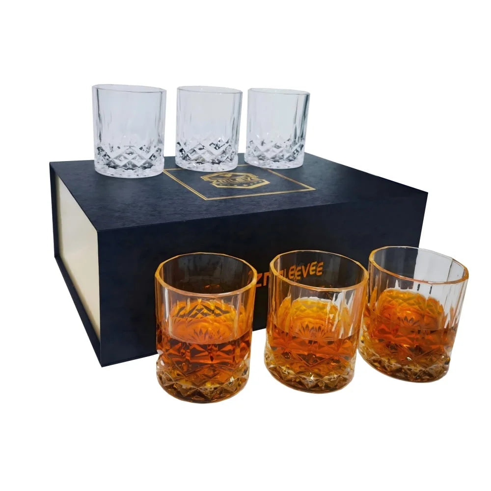 Old Fashioned Whiskey Glasses with Deluxe Box - 10 Oz. Rocks Drinkware for Scotch, Bourbon, Liquors and Cocktails - Set of 6 - Gifts for Men