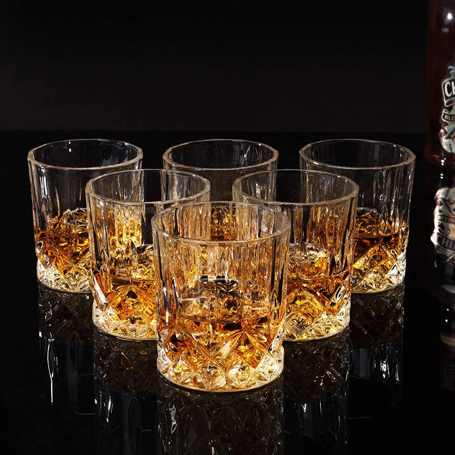 Old Fashioned Whiskey Glasses with Deluxe Box - 10 Oz. Rocks Drinkware for Scotch, Bourbon, Liquors and Cocktails - Set of 6 - Gifts for Men