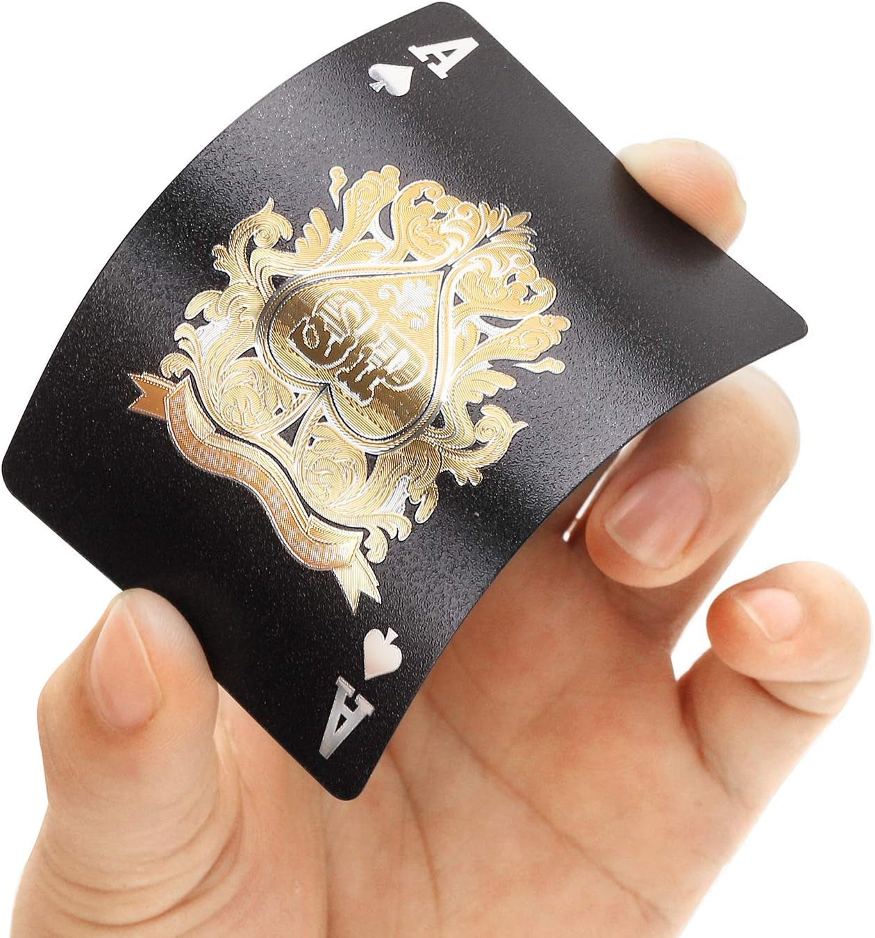 Diamond Waterproof Black Playing Cards, Poker Cards, Deck of Cards (Black)